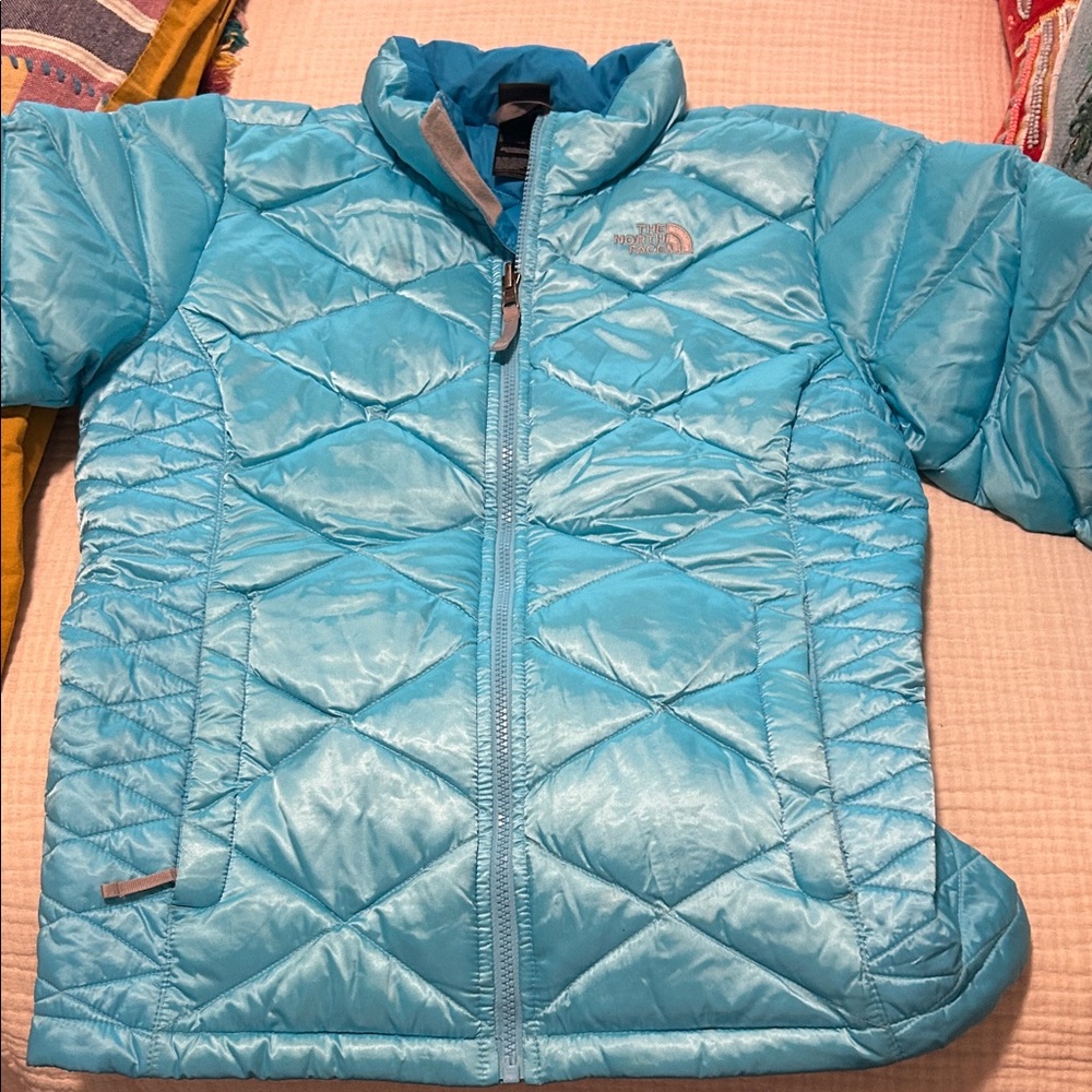 The North Face Kids Light Blue Puffer Jacket